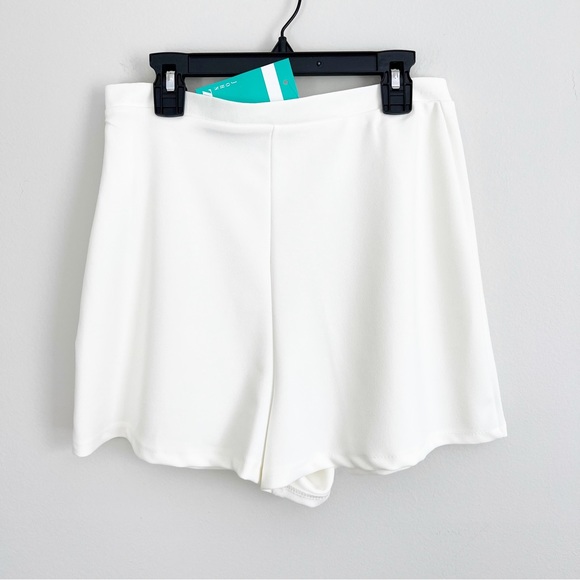 John Zack Petites High Waisted Shorts White High Rise Flowy 6 - Picture 1 of 15